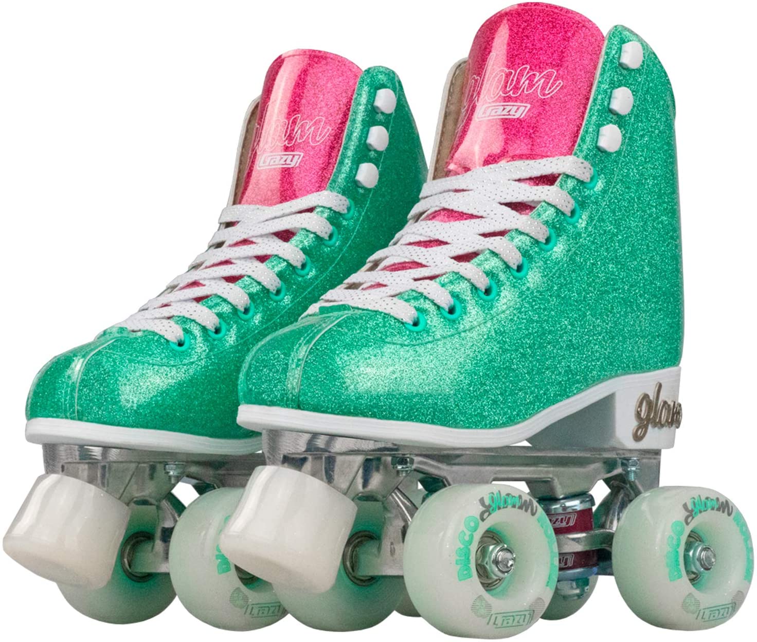 Dazzling Glitter Sparkle Quad Skates Crazy Skates Glam Roller Skates for Women and Girls 